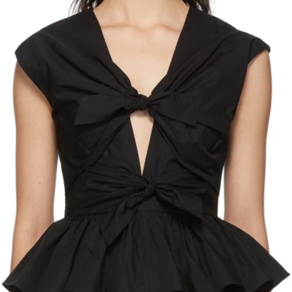 TOVE Elen Tie-Front Top - XS / S - Black - Picture 3 of 8